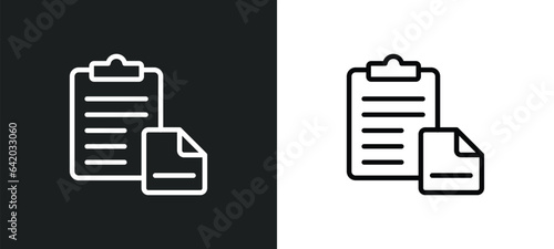 paste clipboard icon isolated in white and black colors. paste clipboard outline vector icon from geometry collection for web, mobile apps and ui.
