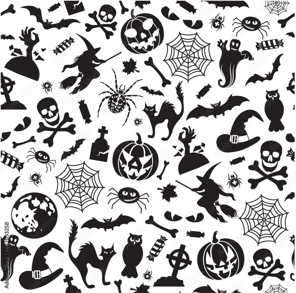 Obraz premium vector happy halloween vector design element set isolated on a white background