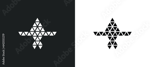 polygonal jet aircraft icon isolated in white and black colors. polygonal jet aircraft outline vector icon from geometry collection for web, mobile apps and ui.