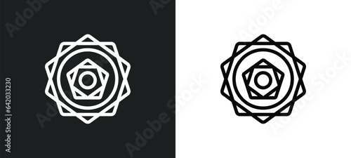 Fototapeta Naklejka Na Ścianę i Meble -  polygonal ornament icon isolated in white and black colors. polygonal ornament outline vector icon from geometry collection for web, mobile apps and ui.