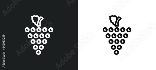 grapes bunch icon isolated in white and black colors. grapes bunch outline vector icon from greece collection for web, mobile apps and ui. photo