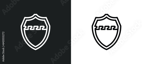 aspis icon isolated in white and black colors. aspis outline vector icon from greece collection for web, mobile apps and ui. photo