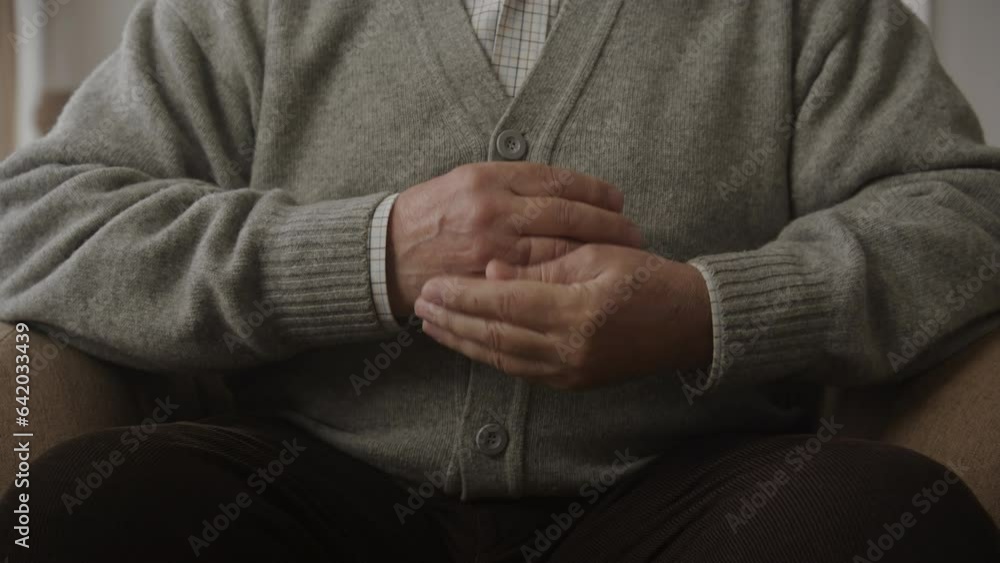 Grandfather Arms Crossed Close Up Grandfather Arms Crossed Close Up