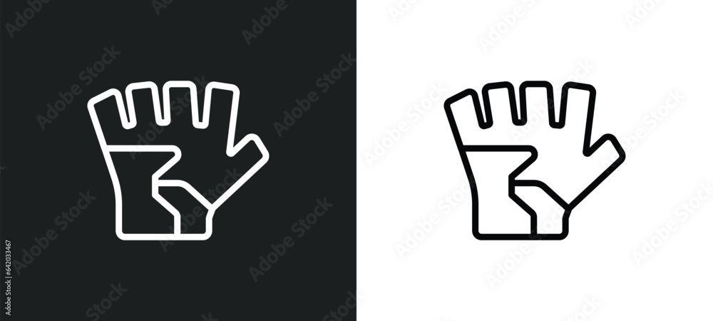 sport gloves icon isolated in white and black colors. sport gloves outline vector icon from gym and fitness collection for web, mobile apps and ui. sport gloves icon isolated in white and black colors. sport gloves outline vector icon from gym and fitness collection for web, mobile apps and ui.