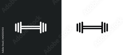 barbell weightlifting icon isolated in white and black colors. barbell weightlifting outline vector icon from gym and fitness collection for web, mobile apps and ui.