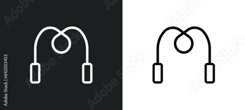 skipping rope icon isolated in white and black colors. skipping rope outline vector icon from gym and fitness collection for web, mobile apps and ui.