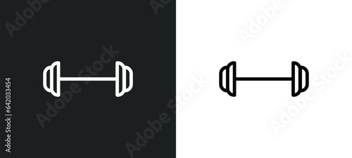 dumbbells bar icon isolated in white and black colors. dumbbells bar outline vector icon from gym and fitness collection for web, mobile apps and ui.