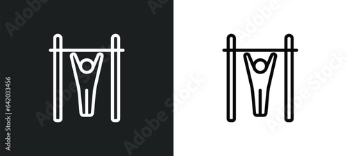 bar exercising icon isolated in white and black colors. bar exercising outline vector icon from gym and fitness collection for web, mobile apps and ui.