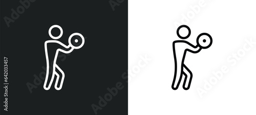 dumbbells exercise icon isolated in white and black colors. dumbbells exercise outline vector icon from gym and fitness collection for web, mobile apps and ui.