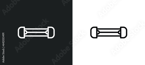 arms extender icon isolated in white and black colors. arms extender outline vector icon from gym and fitness collection for web, mobile apps and ui.