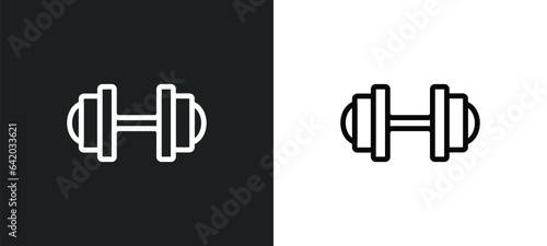 weight bar icon isolated in white and black colors. weight bar outline vector icon from gym and fitness collection for web, mobile apps and ui.