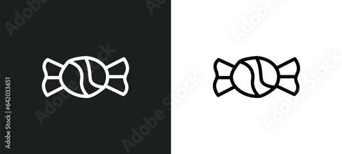 halloween candy icon isolated in white and black colors. halloween candy outline vector icon from halloween collection for web, mobile apps and ui.