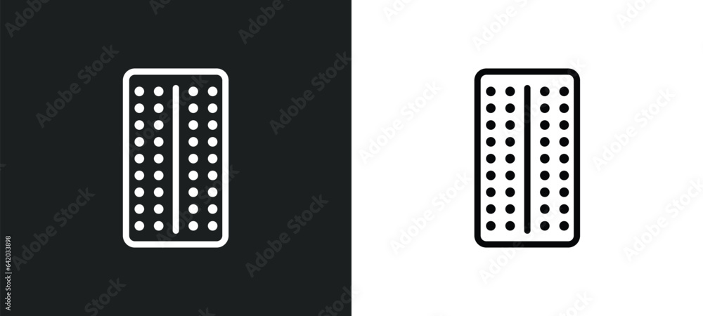 contraceptive pills icon isolated in white and black colors. contraceptive pills outline vector icon from health and medical collection for web, mobile apps and ui. contraceptive pills icon isolated in white and black colors. contraceptive pills outline vector icon from health and medical collection for web, mobile apps and ui.