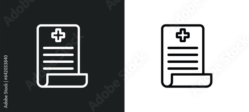 medical result icon isolated in white and black colors. medical result outline vector icon from health and medical collection for web, mobile apps and ui.