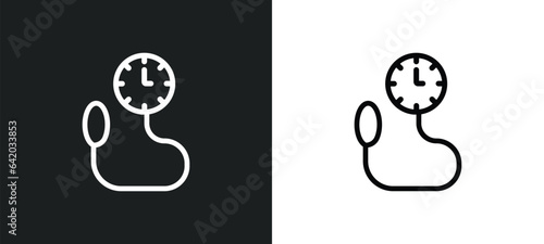 tonometer icon isolated in white and black colors. tonometer outline vector icon from health and medical collection for web, mobile apps and ui.