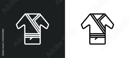 patient robe icon isolated in white and black colors. patient robe outline vector icon from health and medical collection for web, mobile apps and ui.
