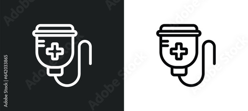 saline icon isolated in white and black colors. saline outline vector icon from health and medical collection for web, mobile apps and ui.