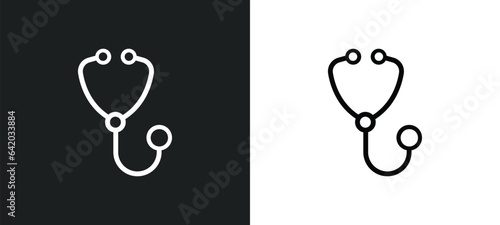 phonendoscope icon isolated in white and black colors. phonendoscope outline vector icon from health and medical collection for web, mobile apps and ui.