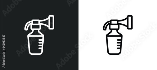breast pump icon isolated in white and black colors. breast pump outline vector icon from health and medical collection for web, mobile apps and ui.