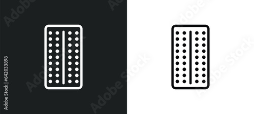contraceptive pills icon isolated in white and black colors. contraceptive pills outline vector icon from health and medical collection for web, mobile apps and ui.