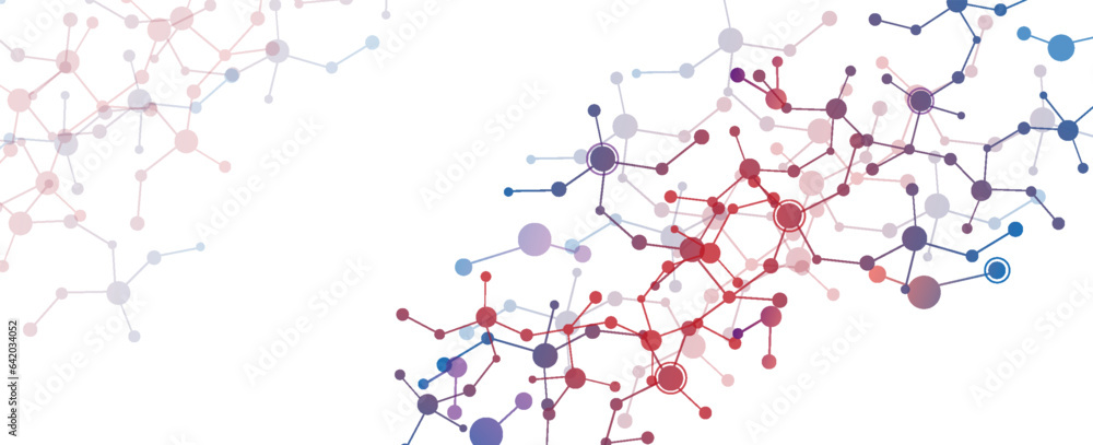 Molecular structure and communication. DNA, atoms, neurons. Scientific concept for your design. The lines are connected. vector