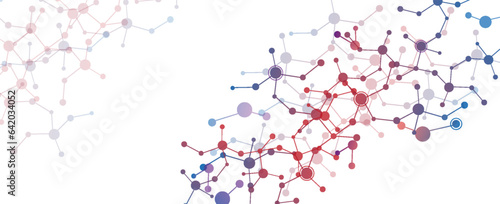 Molecular structure and communication. DNA, atoms, neurons. Scientific concept for your design. The lines are connected. vector