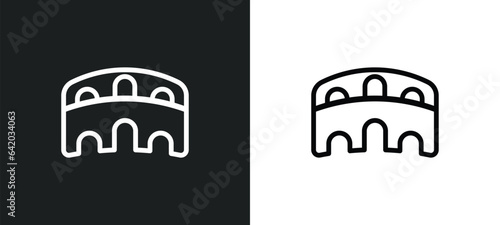 colosseum icon isolated in white and black colors. colosseum outline vector icon from history collection for web, mobile apps and ui.
