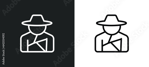archeologist icon isolated in white and black colors. archeologist outline vector icon from history collection for web, mobile apps and ui.