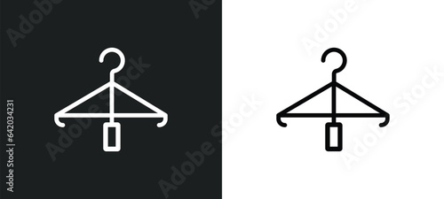 checkroom icon isolated in white and black colors. checkroom outline vector icon from hotel and restaurant collection for web, mobile apps and ui.