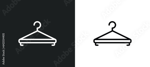 hanger icon isolated in white and black colors. hanger outline vector icon from hotel collection for web, mobile apps and ui.
