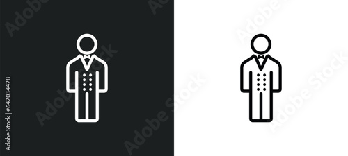 bellboy icon isolated in white and black colors. bellboy outline vector icon from hotel collection for web, mobile apps and ui.