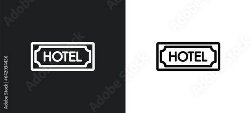 hotel icon isolated in white and black colors. hotel outline vector icon from hotel collection for web, mobile apps and ui.