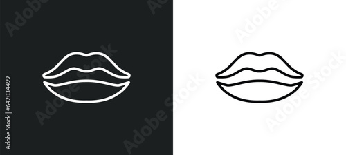 big lips icon isolated in white and black colors. big lips outline vector icon from human body parts collection for web, mobile apps and ui.