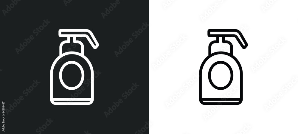 pump bottle icon isolated in white and black colors. pump bottle outline vector icon from hygiene collection for web, mobile apps and ui. pump bottle icon isolated in white and black colors. pump bottle outline vector icon from hygiene collection for web, mobile apps and ui.