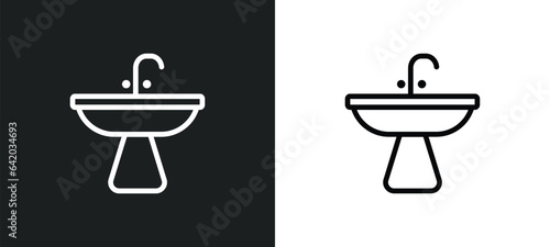washbasin icon isolated in white and black colors. washbasin outline vector icon from hygiene collection for web, mobile apps and ui.