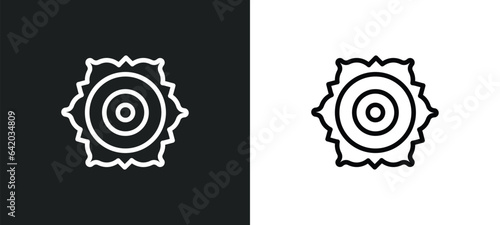 chakra icon isolated in white and black colors. chakra outline vector icon from india and holi collection for web, mobile apps and ui.
