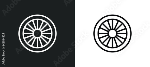 ashoka icon isolated in white and black colors. ashoka outline vector icon from india collection for web, mobile apps and ui.