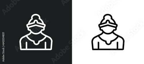 chandra icon isolated in white and black colors. chandra outline vector icon from india collection for web, mobile apps and ui.