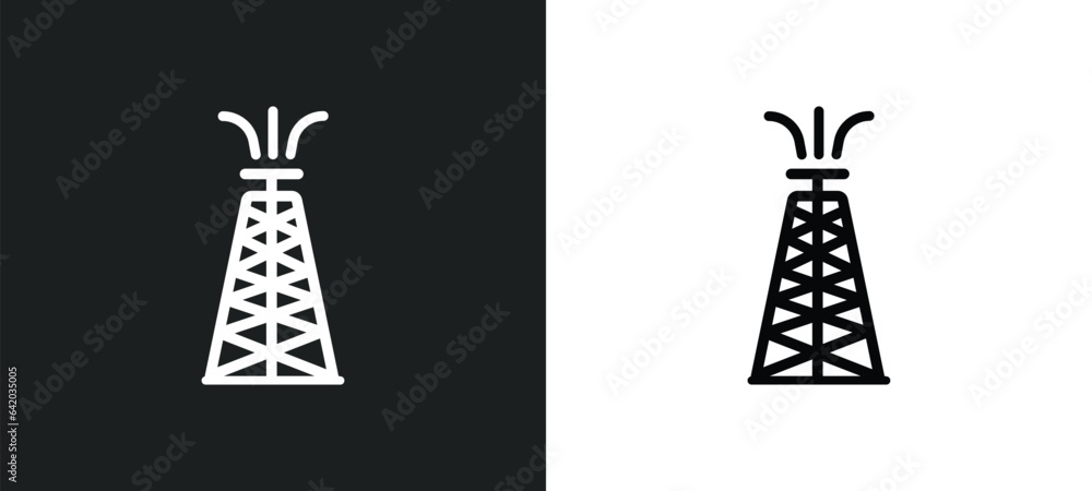 derrick icon isolated in white and black colors. derrick outline vector icon from industry collection for web, mobile apps and ui. derrick icon isolated in white and black colors. derrick outline vector icon from industry collection for web, mobile apps and ui.