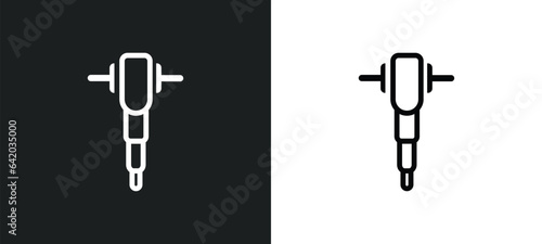 drilling hine icon isolated in white and black colors. drilling hine outline vector icon from industry collection for web, mobile apps and ui. photo