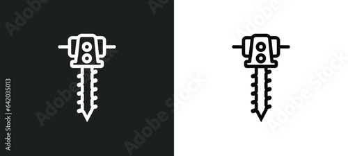 drilling icon isolated in white and black colors. drilling outline vector icon from industry collection for web, mobile apps and ui.