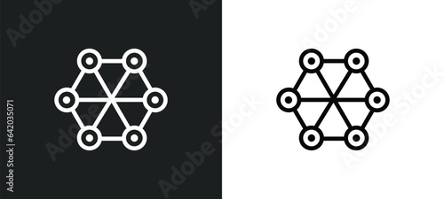 interconnected icon isolated in white and black colors. interconnected outline vector icon from infographics collection for web, mobile apps and ui.