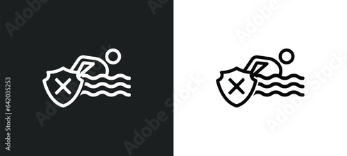 risk pool icon isolated in white and black colors. risk pool outline vector icon from insurance collection for web, mobile apps and ui.