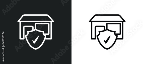 small business insurance icon isolated in white and black colors. small business insurance outline vector icon from insurance collection for web, mobile apps and ui.