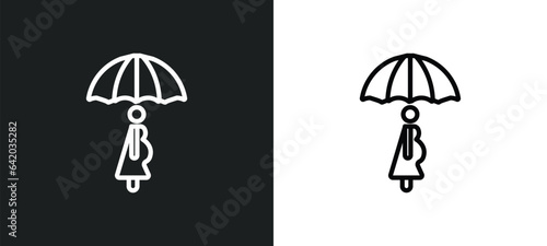 pregnancy insurance icon isolated in white and black colors. pregnancy insurance outline vector icon from insurance collection for web  mobile apps and ui.