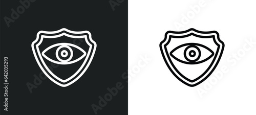 vision insurance icon isolated in white and black colors. vision insurance outline vector icon from insurance collection for web, mobile apps and ui.