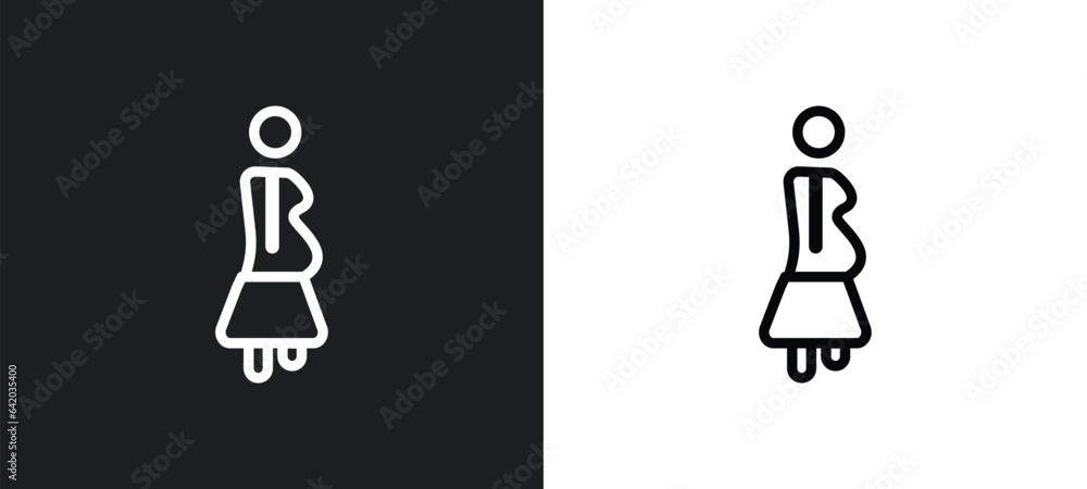 Fototapeta premium pregnancy icon isolated in white and black colors. pregnancy outline vector icon from kid and baby collection for web, mobile apps and ui.