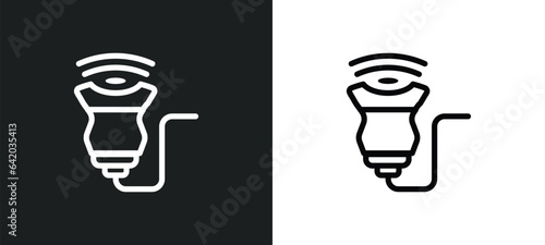 ultrasound icon isolated in white and black colors. ultrasound outline vector icon from kid and baby collection for web, mobile apps and ui.