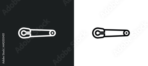 safety pin icon isolated in white and black colors. safety pin outline vector icon from kid and baby collection for web, mobile apps and ui.