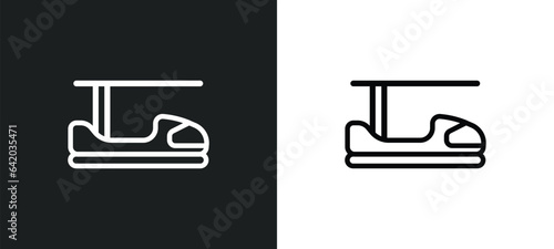 dodgem icon isolated in white and black colors. dodgem outline vector icon from kids and baby collection for web, mobile apps and ui.